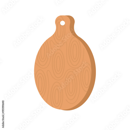 Wooden Cutting Board Isolated. Simple Cutting Board. Wooden Oval Cutting Board. Round Wooden Cutting Board.