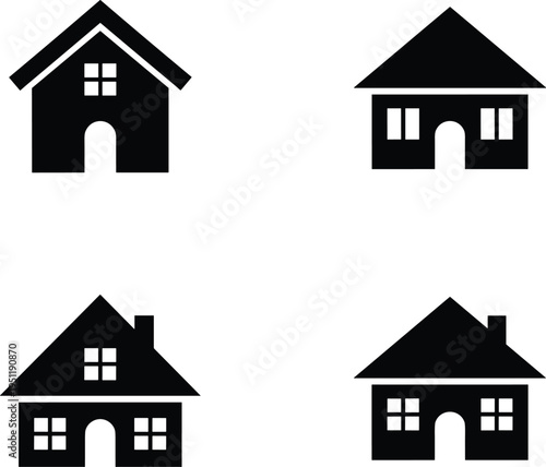 House icon silhouette, home symbol, building design, architecture graphic, residential illustration, property logo, real estate element, housing structure, family dwelling