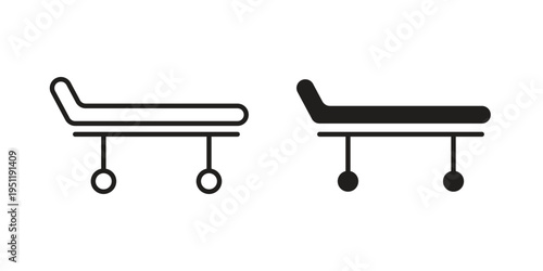 Stretcher icon line drawing. Minimalist style icons