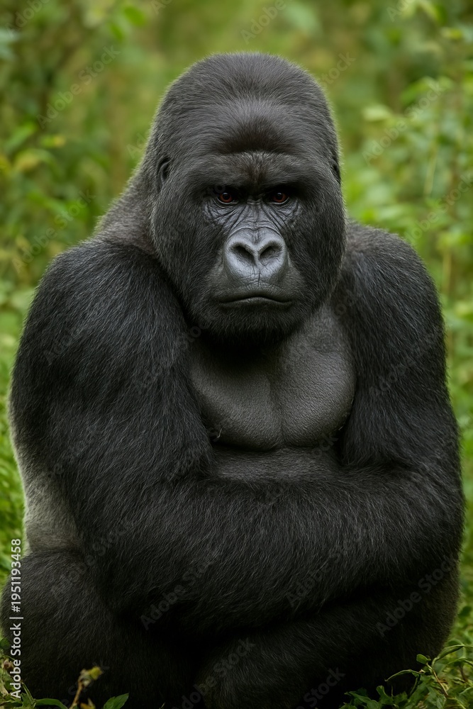Fototapeta premium Mountain Gorilla Gorilla beringei beringei A subspecies of the e