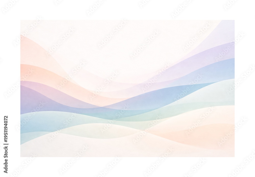 Fototapeta premium Soft pastel abstract wave background with smooth gradient flow, minimal modern design