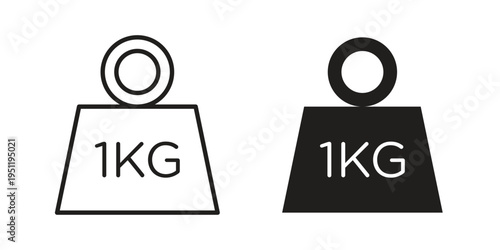 Weight icon line drawing. Minimalist style icons