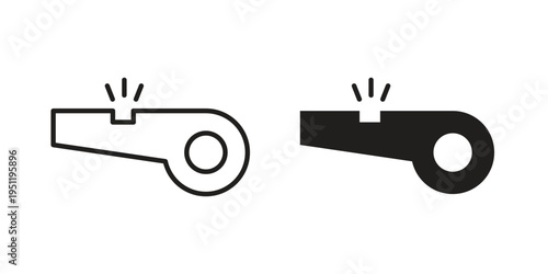 Whistle icon line drawing. Minimalist style icons