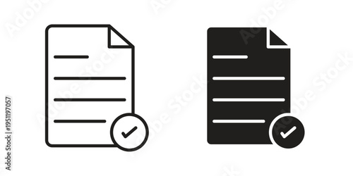 Accept document icon in line design. icon for website design, mobile app, ui