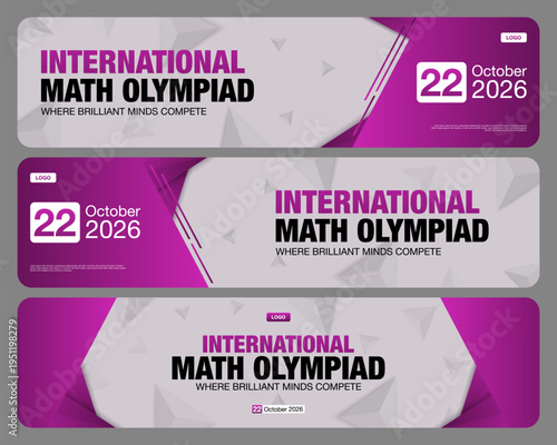 International Mathematics Olympiad Banner Layout with Clean Minimal Style