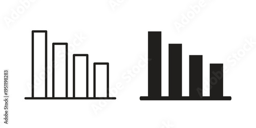 Bar chart icon in line design. icon for website design, mobile app, ui