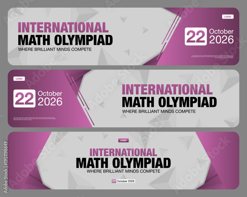 International Mathematics Olympiad Banner Layout with Clean Minimal Style