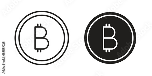 Bitcoin icon in line design. icon for website design, mobile app, ui