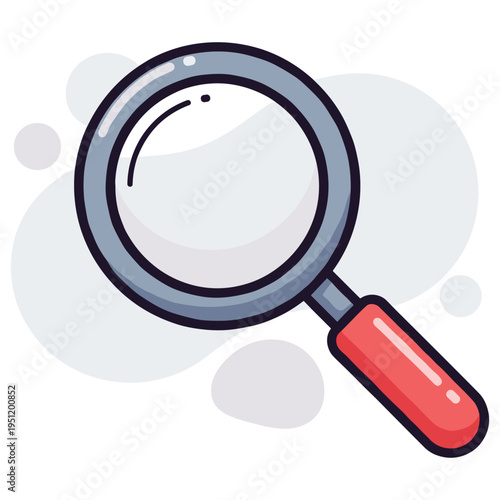 Magnifying glass positioned idle on white background surface. non editable strokes