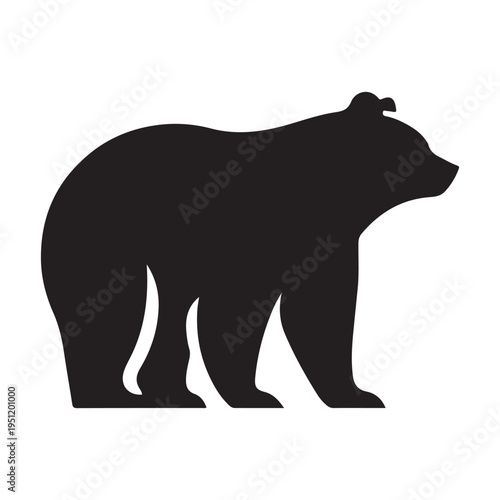 Majestic Bear Silhouette Illustration Design Idea Concept