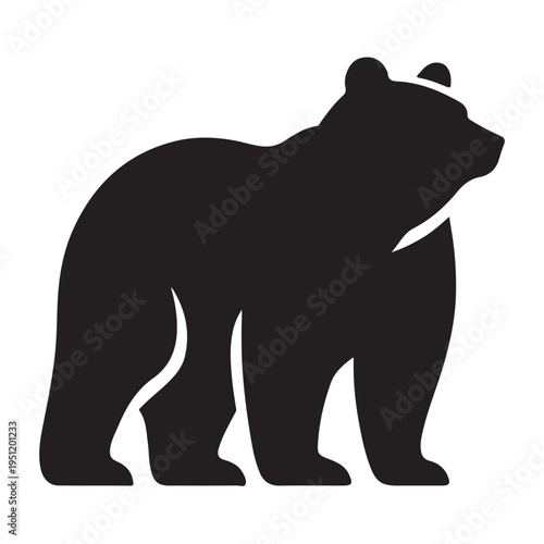 Majestic Bear Silhouette Illustration Design Idea Concept