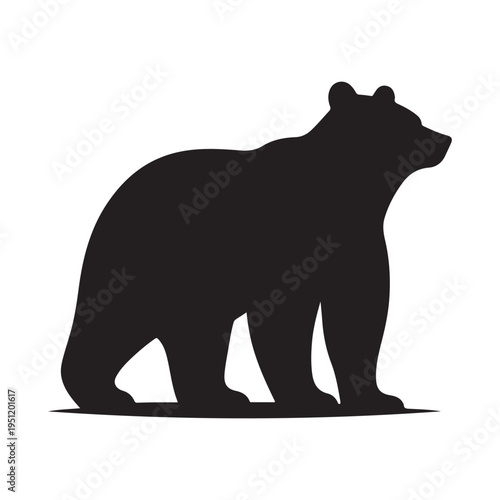 Majestic Bear Silhouette Illustration Design Idea Concept
