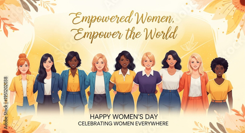 Diverse group of women celebrating International Womens Day together.