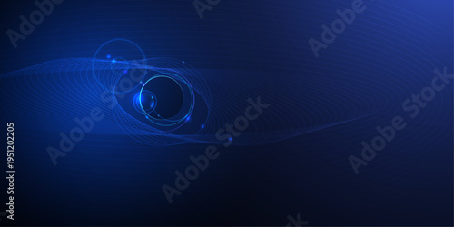 Vector Abstract futuristic technology background. Modern digital cyberspace with technology elements, fractal datum lines, chaos of wave patterns. Futuristic, dark science space background