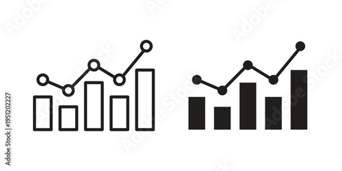 Chart icon in line design. icon for website design, mobile app, ui