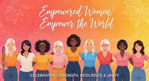 Diverse group of women celebrating empowerment and unity together.