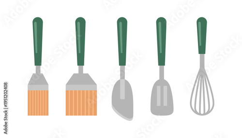 Set of Kitchen Utensils. Kitchenware Utensil Set Flat Design. Cooking Utensils Collection Kitchen Tools Set.