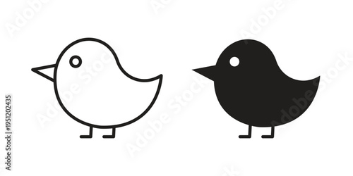 Chick icon in line design. icon for website design, mobile app, ui