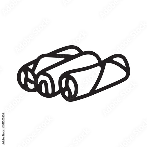 egg roll fast food line icon vector. egg roll fast food sign. isolated contour symbol black illustration

