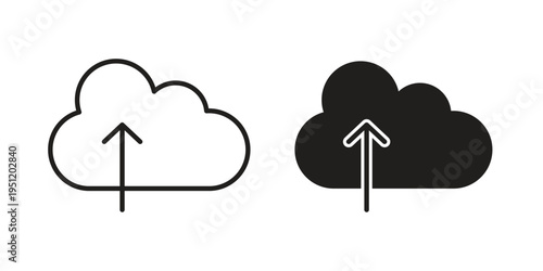 Cloud upload icon in line design. icon for website design, mobile app, ui