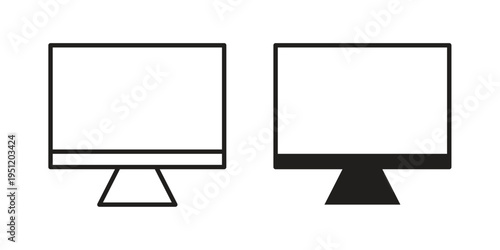 Computer screen icon in line design. icon for website design, mobile app, ui
