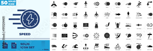 Speed Solid Editable Icons set