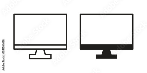 Desktop icon in line design. icon for website design, mobile app, ui