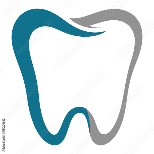 Minimalist stylized tooth icon graphic design for professional dental clinic branding and signage