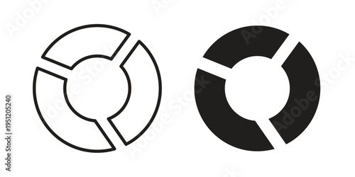 Donut chart icon in line design. icon for website design, mobile app, ui