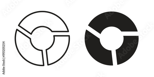 Donut chart icon in line design. icon for website design, mobile app, ui