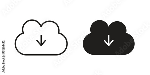 Download from Cloud icon in line design. icon for website design, mobile app, ui