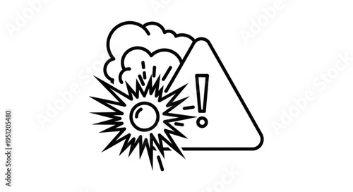 Explosion Warning Sign Danger Symbol Icon.
