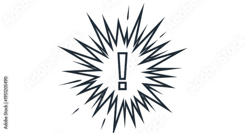 Exclamation Mark Burst Symbol Graphic.