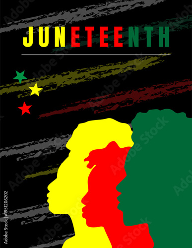 African American Independence Day.June 19th is a symbol of freedom and the rights of African Americans.Vector illustration