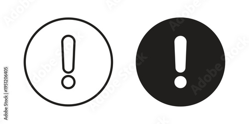 Exclamation button icon in line design. icon for website design, mobile app, ui