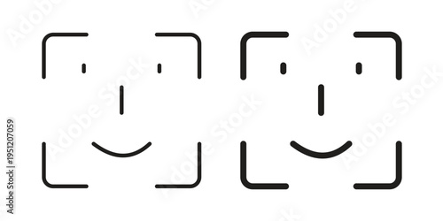 Face id icon in line design. icon for website design, mobile app, ui