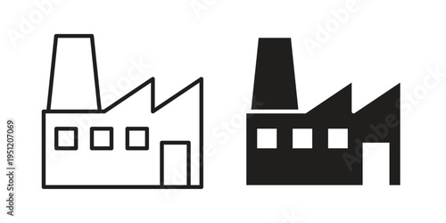 Factory icon in line design. icon for website design, mobile app, ui