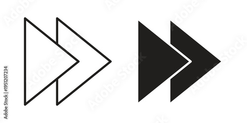 Fast forward icon in line design. icon for website design, mobile app, ui