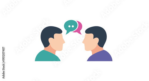 Two Men Talking Face to Face.