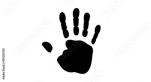 Black handprint palm mark symbol.