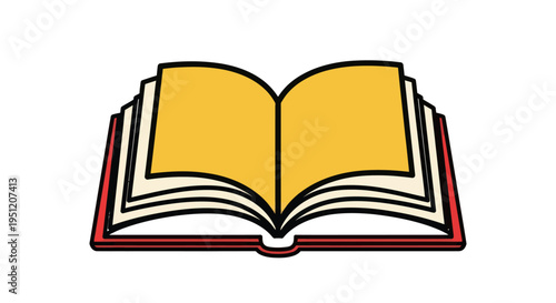 Open Book with Yellow Pages.