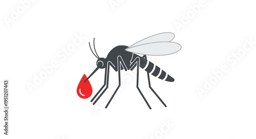 Mosquito with blood in mouth.