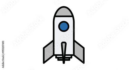 Space Rocket Ship Icon Illustration.