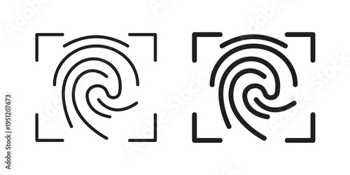 Fingerprint icon in line design. icon for website design, mobile app, ui