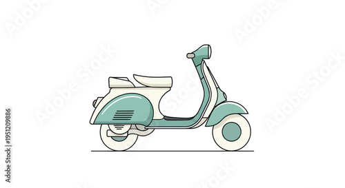 Teal colored scooter vehicle transportation.