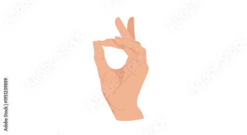 Hand making okay sign gesture.