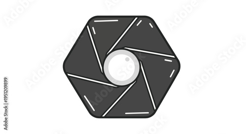 Camera shutter aperture mechanism part.