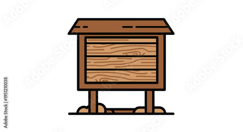 Beehive made of wood outdoors.