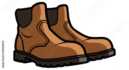 Brown leather ankle boots for men.