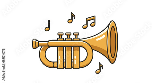 Brass Trumpet Musical Instrument Closeup.